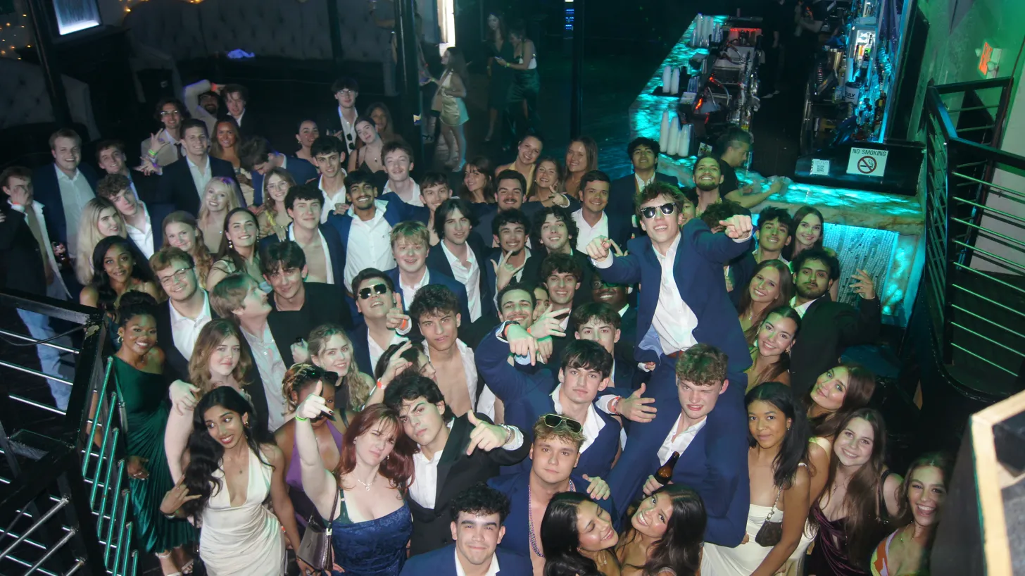Brothers and dates at Bourbon Heat during formal weekend in New Orleans